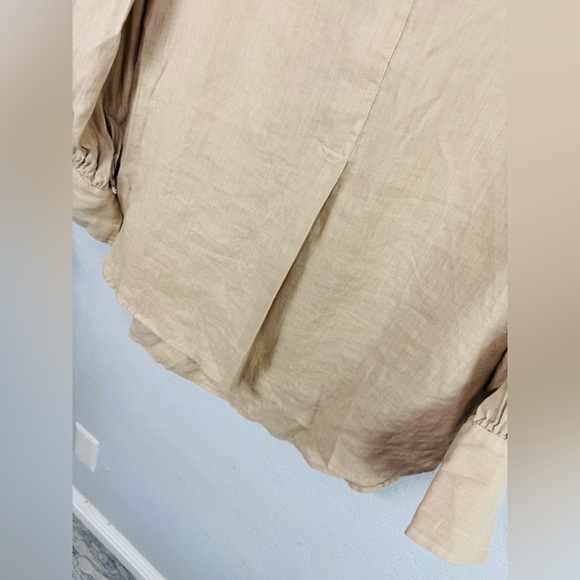 NEW THEORY Popover Long Sleeve Linen Tunic Shirt Size P - Picture 3 of 9